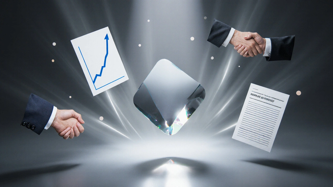 Keramická fazeta odrazuje světlo, symbolizující změnu sebedůvěry a života.