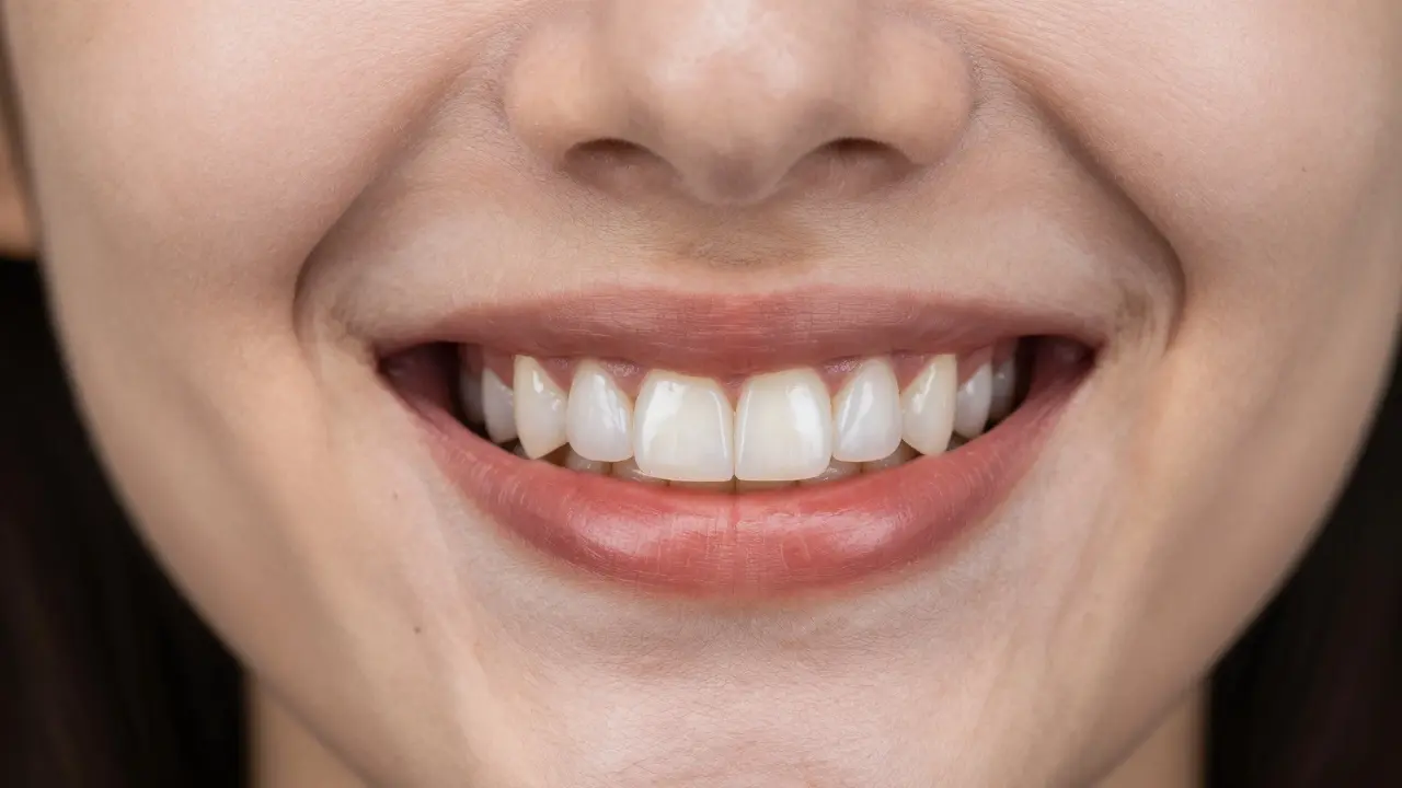 Příklad dokonalého úsměvu s porcelánovými fazetami na předních zubech.