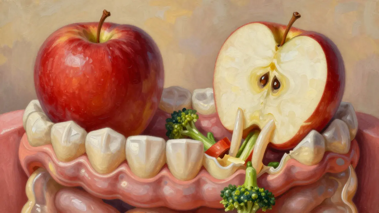 Proces žvýkání potravy pomocí jednotlivých skupin zubů