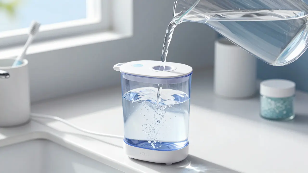 Co se dává do ústní sprchy? Voda, solný roztok a přírodní doplňky pro zdravé dásně