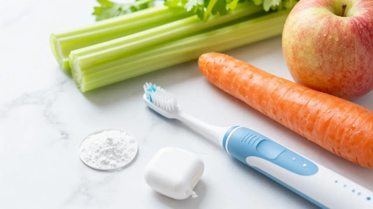 Hygiena a prevence: kartáček, nit a ovoce